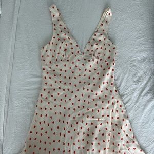Zara Satin Effect Strawberry Dress